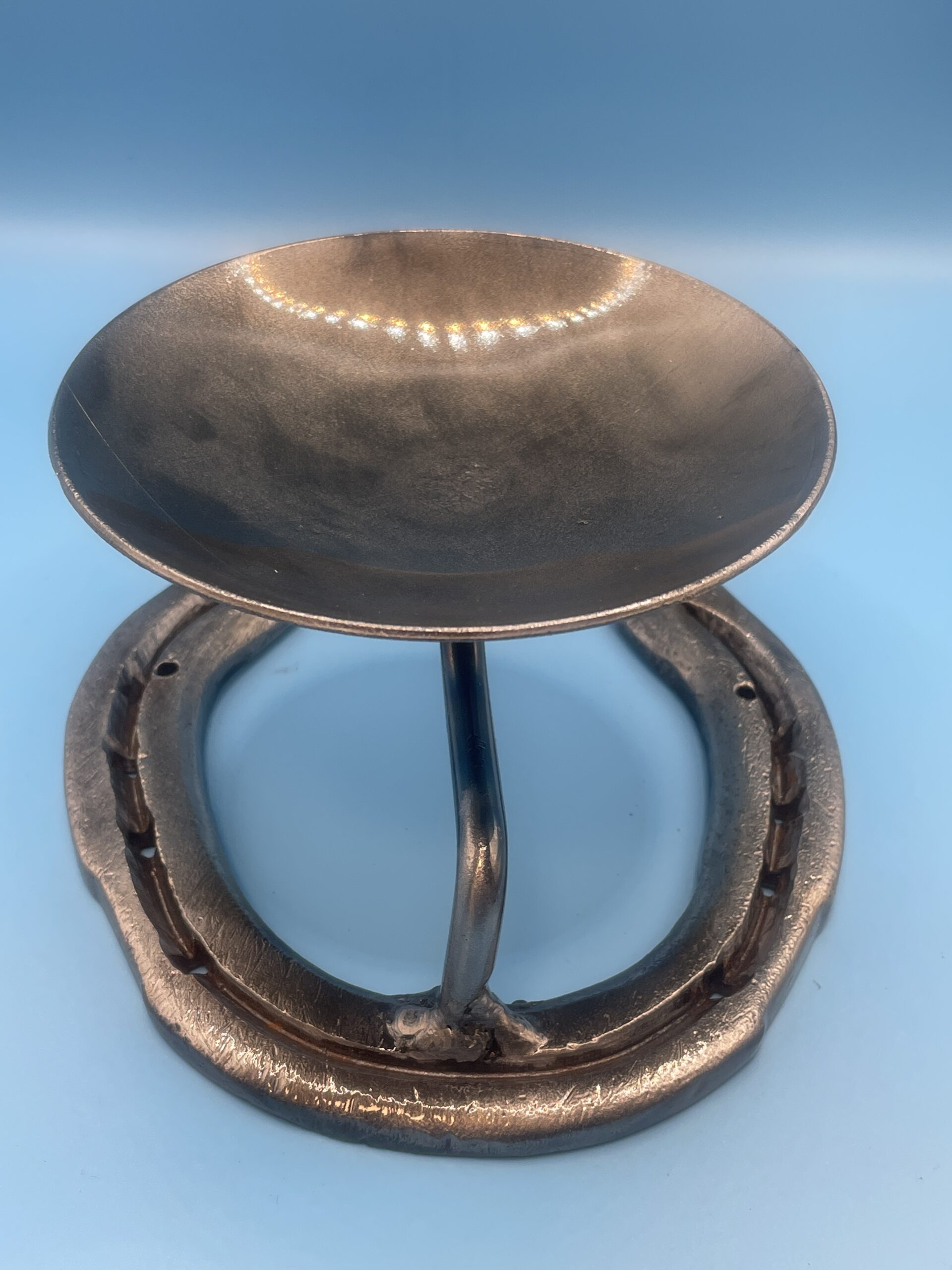 Hand Made Horse Shoe Candle Holder - Image 2